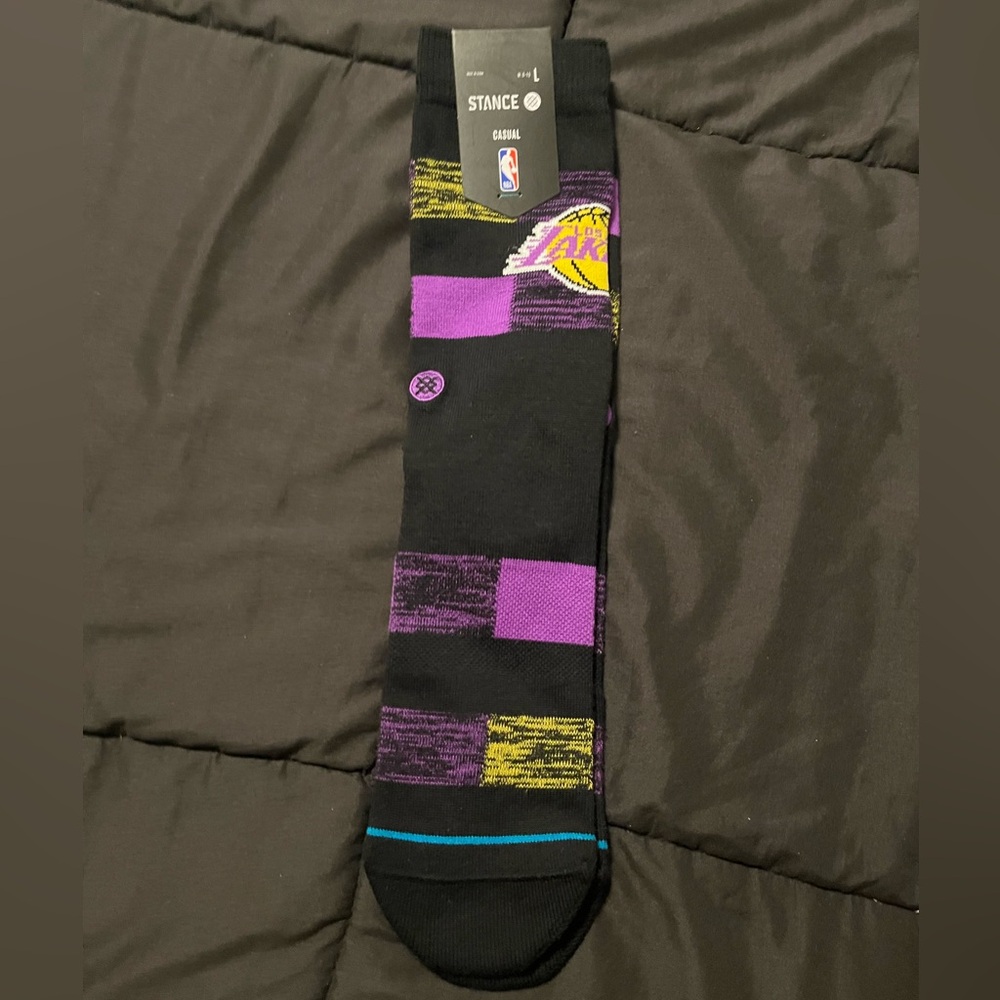 Stance Los Angeles Lakers Black and Purple Crew Socks cryptic collector’s Kobe - Picture 4 of 4
